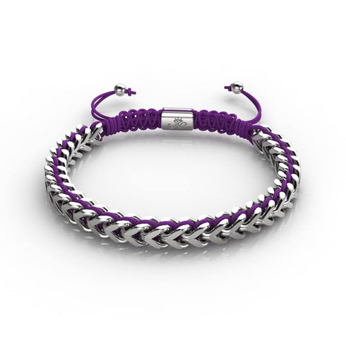 Lila x Silber | Gaia Weizenkettenarmband
